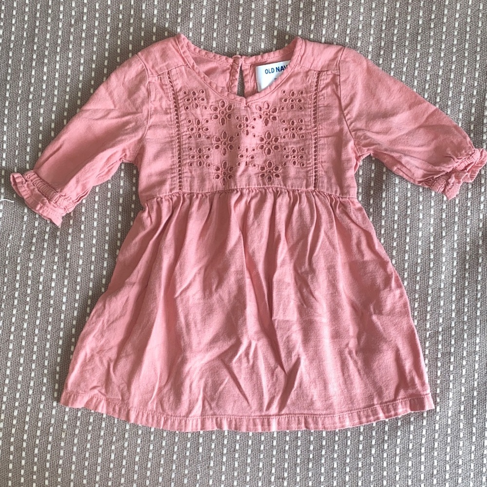 12-18m Pink Eyelet Front Dress